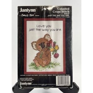 SUZY'S ZOO  " Love You Just the Way You Are" Koala Frame Cross Stitch Kit 1986
